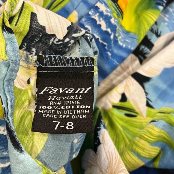 Favant Hawaiian Girls Sundress Blue & Green Size 7-8 - Picture 4 of 4